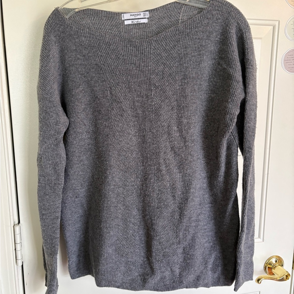 Mango Charcoal Women's Crew Neck Sweater